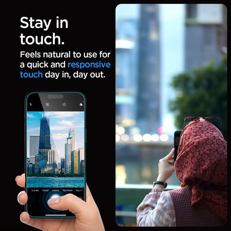 Spigen GLAS.TR EZ FIT Privacy - Tempered glass with privacy filter for iPhone 15 Plus / 16 Plus - 9