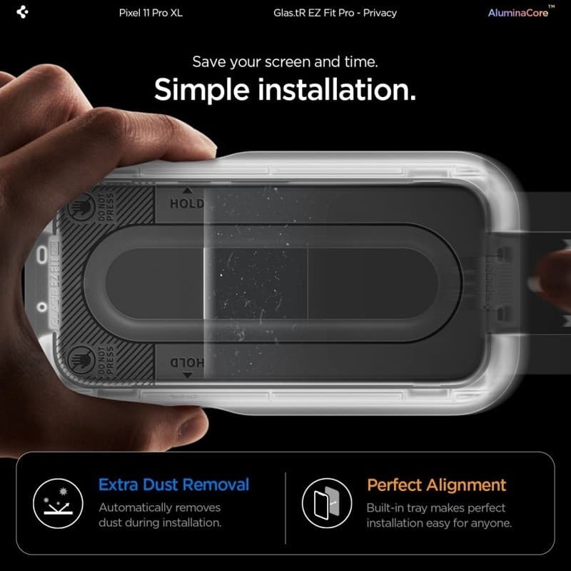 Spigen Glas.tR EZ Fit Pro AC Privacy Confezione da 2 - Vetro temperato per la privacy per Google Pixel 9 Pro XL / 10 Pro XL / 11 - 10
