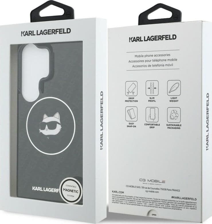 Karl Lagerfeld IML Repeated Choupette MagSafe - Custodia per Samsung Galaxy S26 Ultra (Nero) - 8
