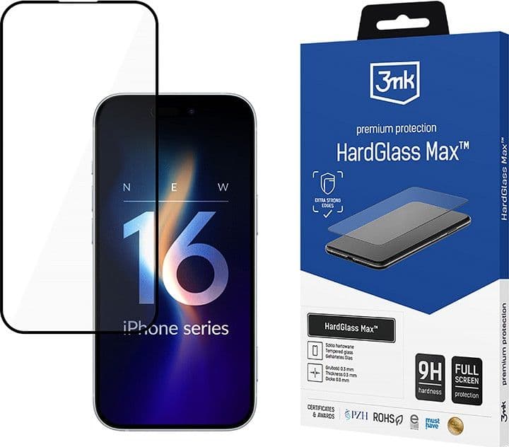 3mk HardGlass Max - Tempered Glass for iPhone 16 Pro Max (Black) - 2