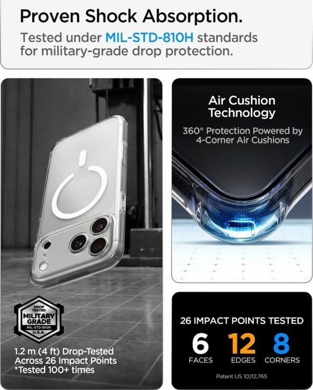 Spigen Ultra Hybrid Mag MagSafe - Custodia per iPhone 18 Pro Max / 17 Pro Max (Bianco Ghiaccio) - 10