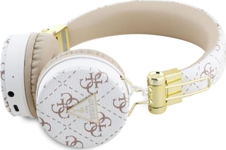 Guess 4G Triangle Round Shape - Wireless Over-Ear Bluetooth ENC Headphones (White) - 2
