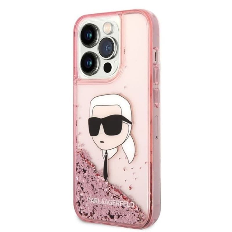 Karl Lagerfeld Liquid Glitter NFT Karl's Head - Case for iPhone 14 Pro (Pink) - 2