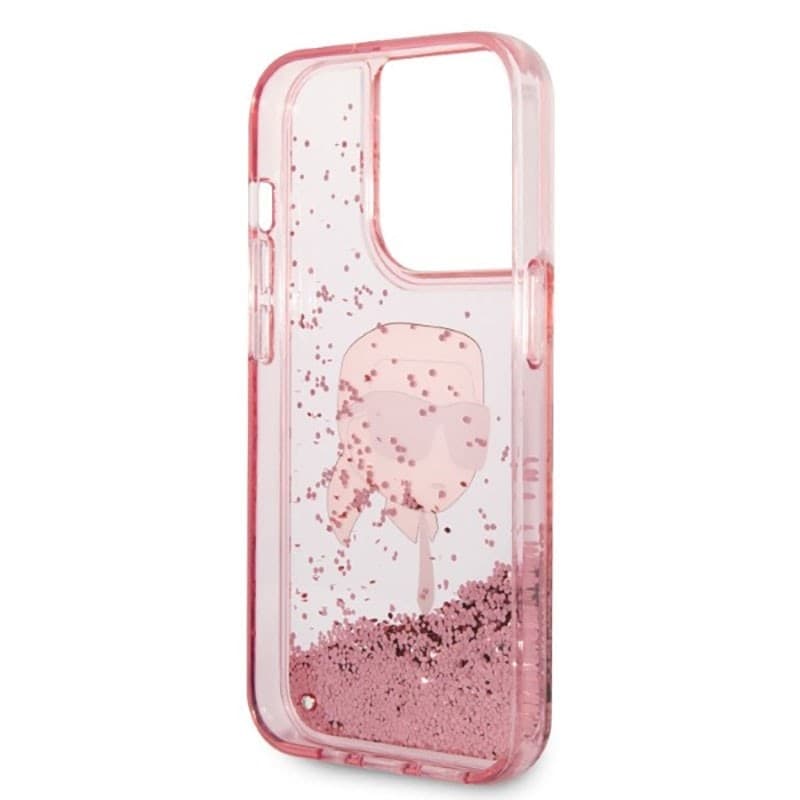 Karl Lagerfeld Liquid Glitter NFT Karl's Head - Case for iPhone 14 Pro (Pink) - 7