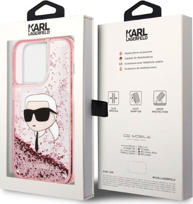 Karl Lagerfeld Liquid Glitter NFT Karl's Head - Case for iPhone 14 Pro (Pink) - 8