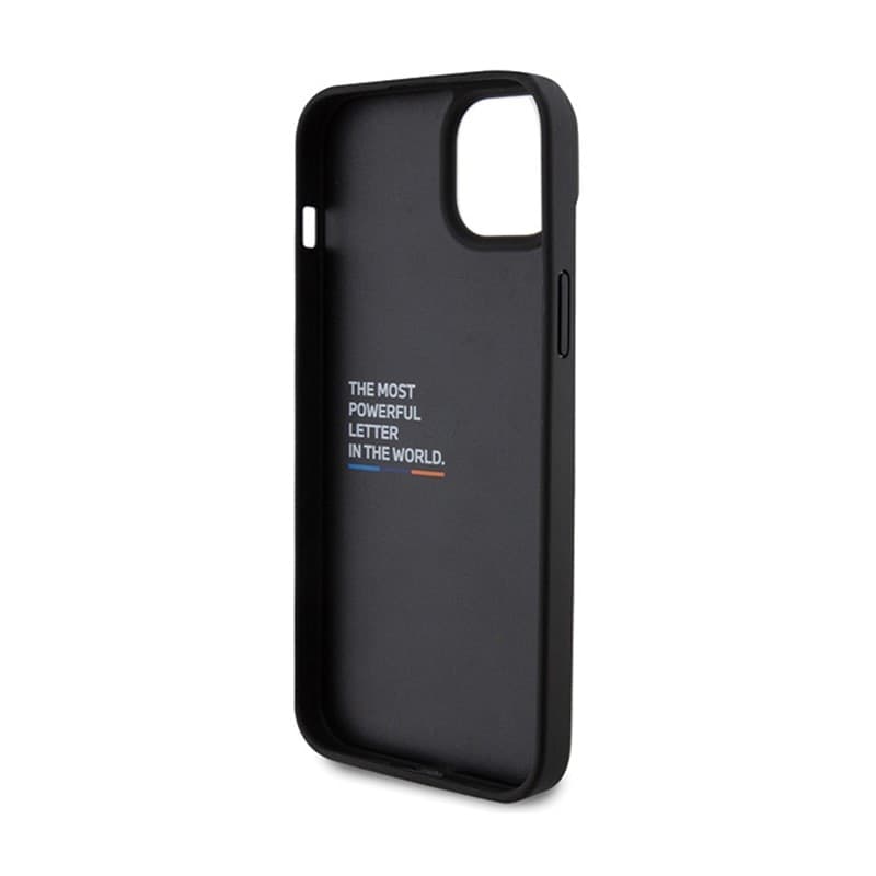 BMW Leather Carbon Blue Line - Case for iPhone 15 Plus (black) - 7