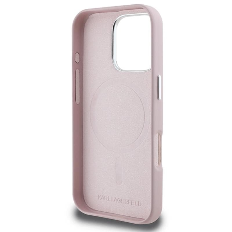 Karl Lagerfeld FW Metal Plate MagSafe - Case for iPhone 16 Pro (pink) - 7