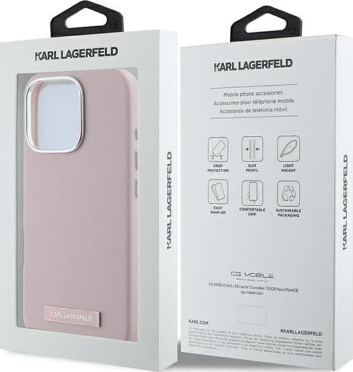 Karl Lagerfeld FW Metal Plate MagSafe - Case for iPhone 16 Pro (pink) - 8
