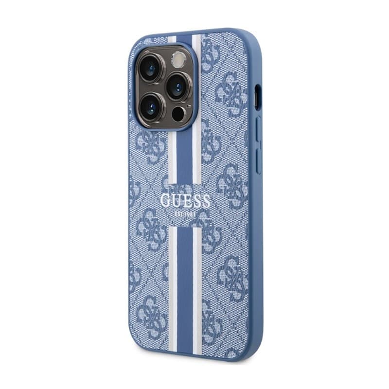 Guess 4G Printed Stripes MagSafe - Case for iPhone 14 Pro (Blue) - 2