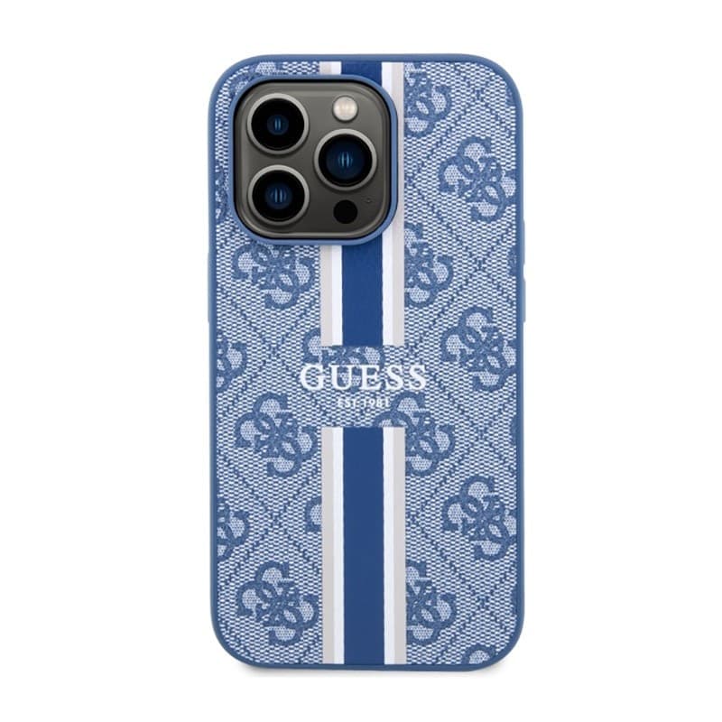 Guess 4G Printed Stripes MagSafe - Case for iPhone 14 Pro (Blue) - 3