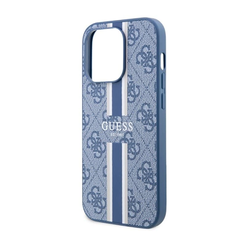 Guess 4G Printed Stripes MagSafe - Case for iPhone 14 Pro (Blue) - 6