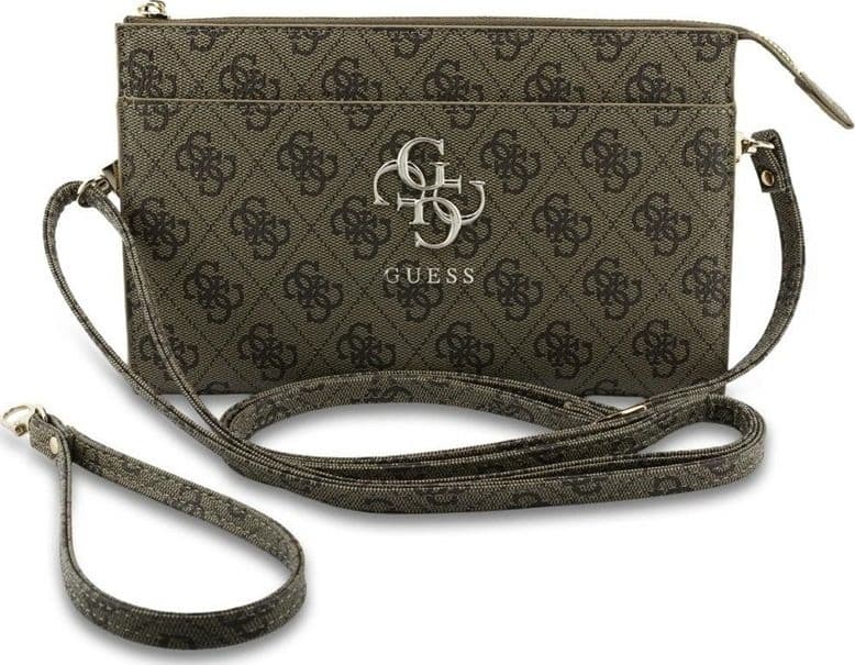Pochette per cellulare Guess 4G con logo grande - Borsa a mano per cellulare (marrone)
