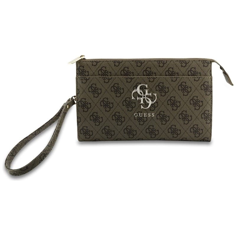 Pochette per cellulare Guess 4G con logo grande - Borsa a mano per cellulare (marrone) - 2