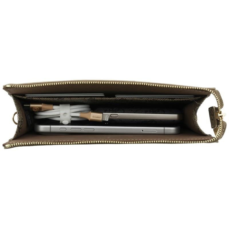 Pochette per cellulare Guess 4G con logo grande - Borsa a mano per cellulare (marrone) - 6