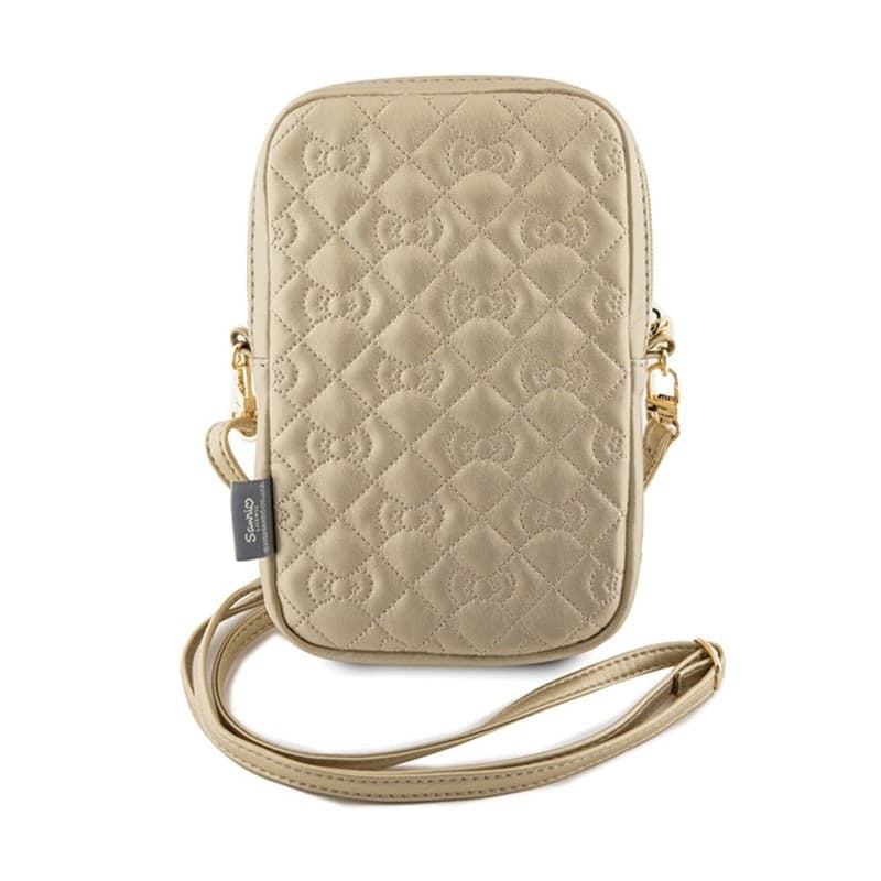Hello Kitty Quilted Bows Strap - Crossbody bag for phone (gold) - 4