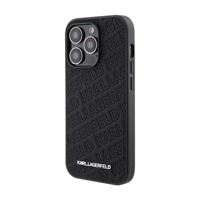 Karl Lagerfeld Quilted K Pattern - iPhone 15 Pro Case (Black) - 2