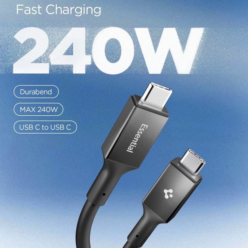 Spigen EB24012CC Essential - Cavo USB-C a USB-C PD 240W 1,2m (Nero) - 2