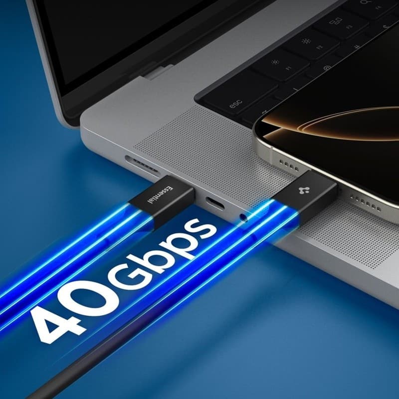 Spigen EB24012CC Essential - Cavo USB-C a USB-C PD 240W 1,2m (Nero) - 4