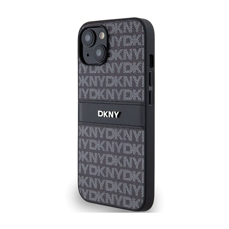 DKNY Leather Mono Stripe & Metal Logo - Case for iPhone 15 Plus / 14 Plus (black) - 2
