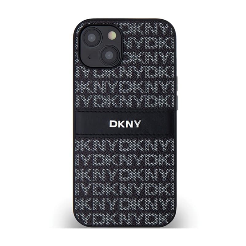 DKNY Leather Mono Stripe & Metal Logo - Case for iPhone 15 Plus / 14 Plus (black) - 3