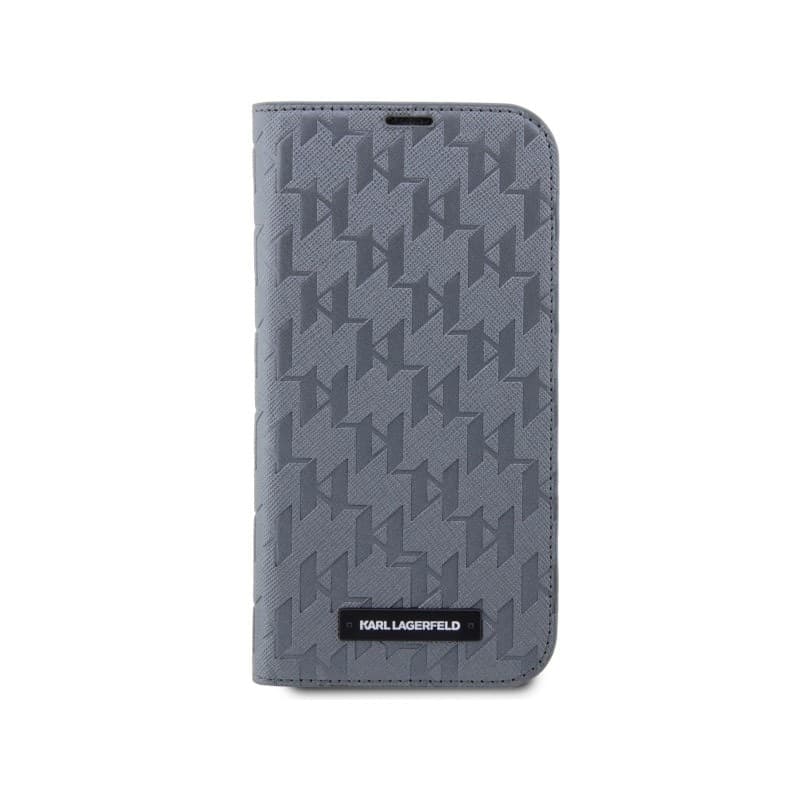 Karl Lagerfeld Booktype Saffiano Monogram - Case for iPhone 14 (Grey) - 3