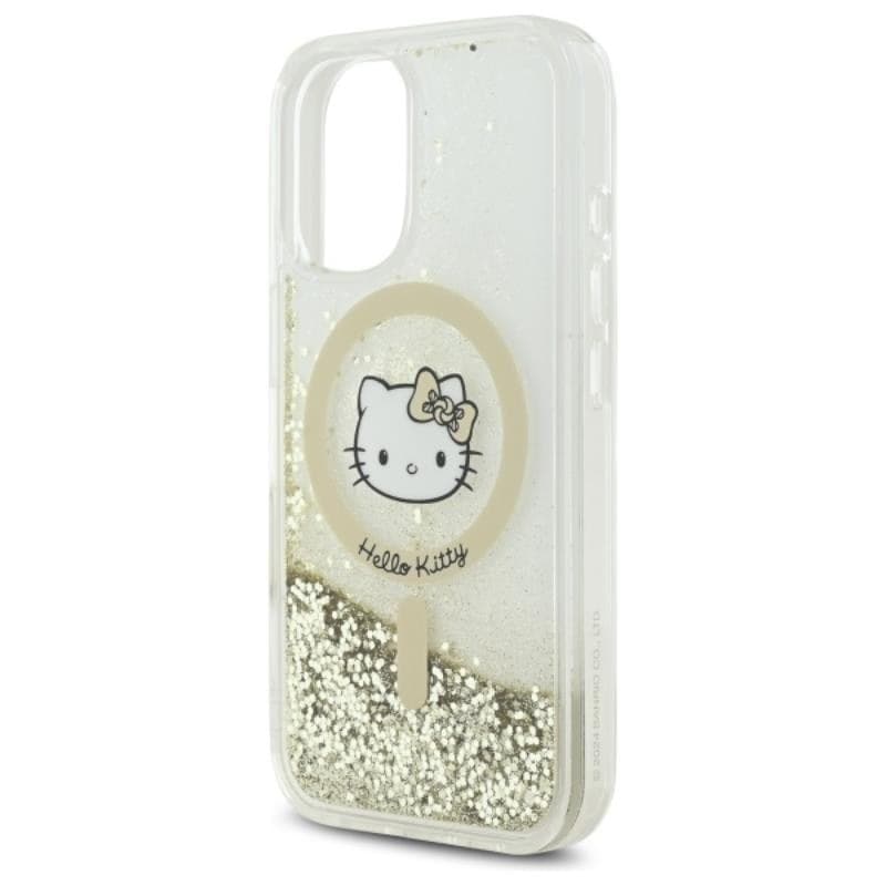 Hello Kitty Liquid Glitter Fever MagSafe - Case for iPhone 16 (white/gold) - 6