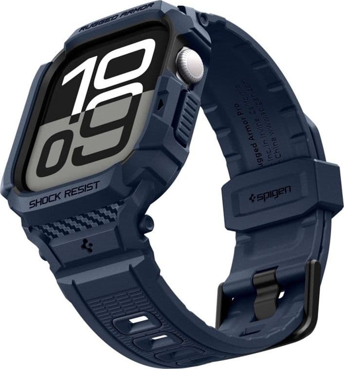 Spigen Rugged Armor Pro V2 – Cinturino con custodia per Apple Watch 10/11 42 mm (blu navy) - 9