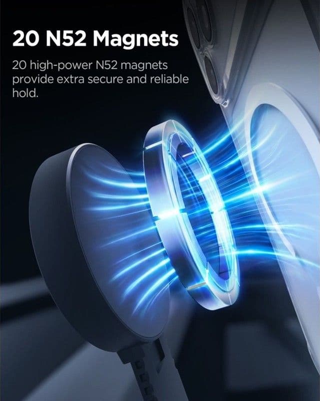 Spigen MFT35-1 Supporto magnetico per cruscotto, parabrezza e schermo auto - Supporto magnetico per auto MagSafe (nero) - 10