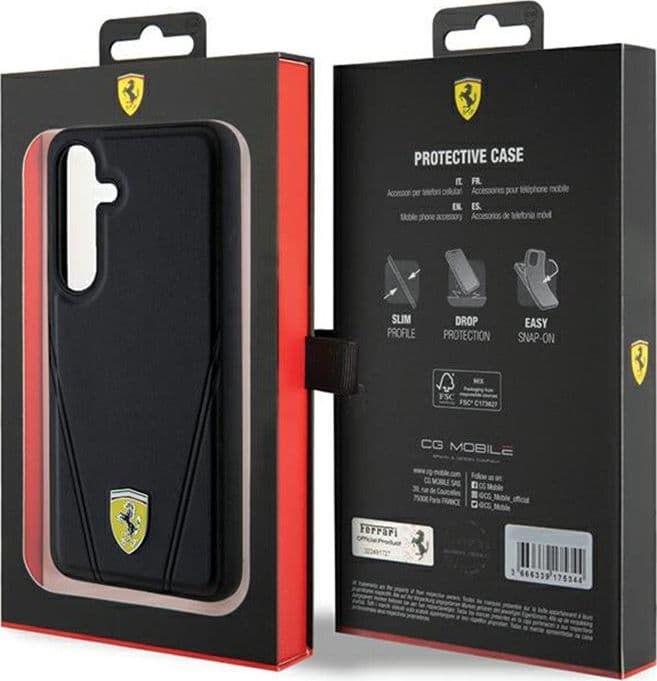 Ferrari Hot Stamp V Lines MagSafe - Samsung Galaxy S24 Case (Black) - 8
