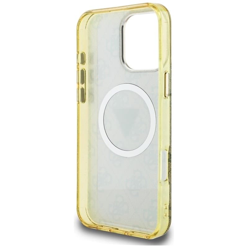 Guess IML Metal Glitter 4G Circle Triangle MagSafe - Case for iPhone 16 Pro Max (brown) - 7