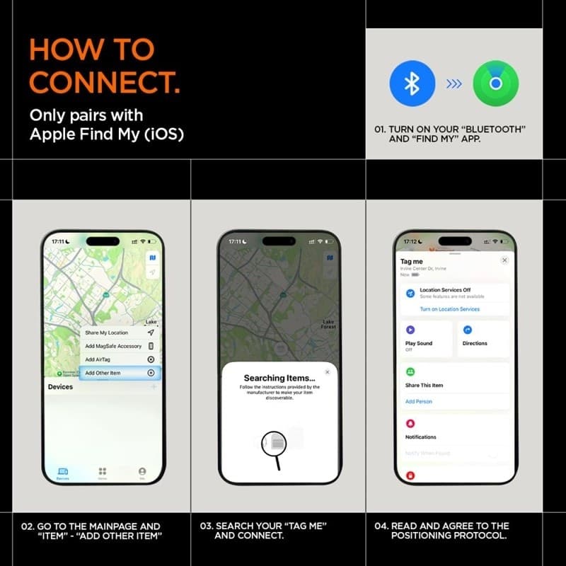 Spigen TagMe Bluetooth Tracker - Key, Backpack, Bag Locator Apple Find My (Black) - 9