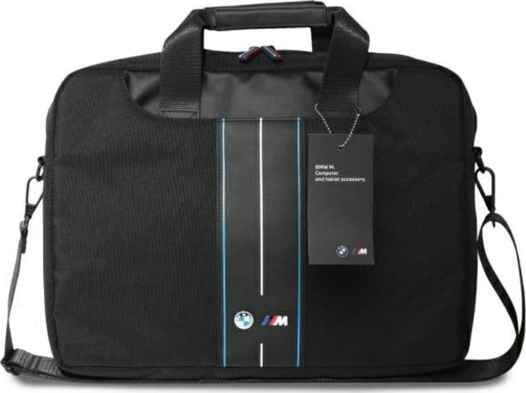 BMW Nylon Blue Stripe - Laptop Bag 16" (Black) - 4
