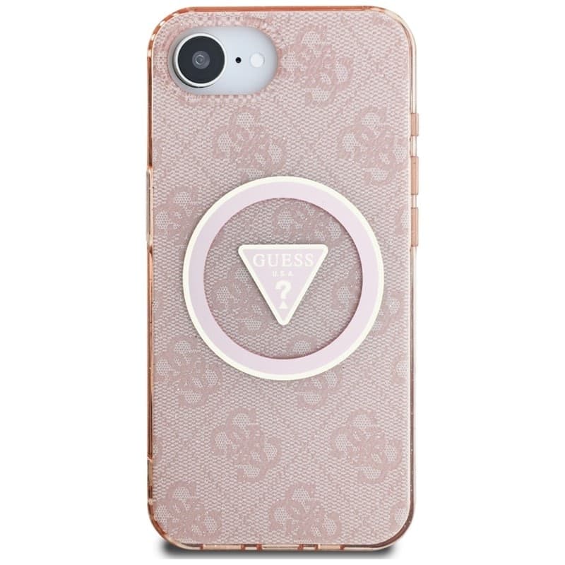 Guess IML Metal Glitter 4G Circle Triangle MagSafe - Case for iPhone 16e (pink) - 3