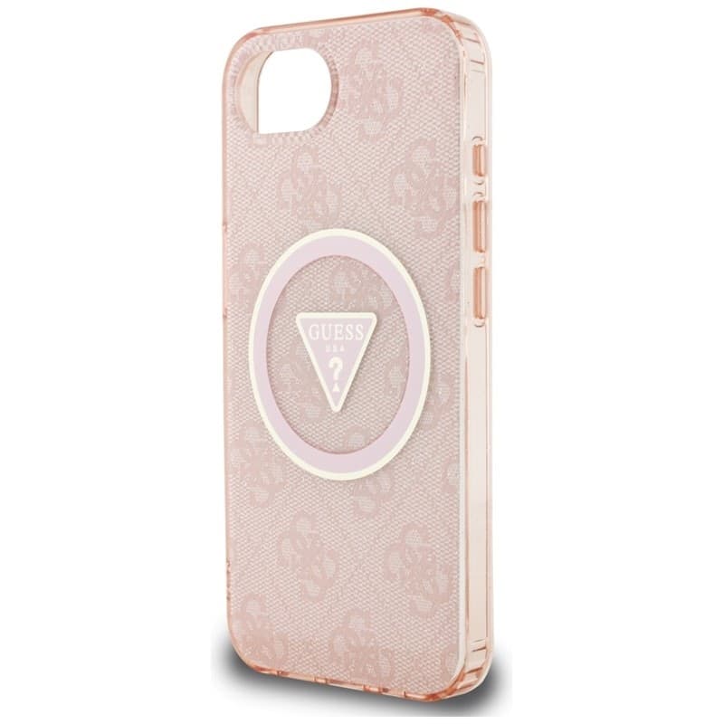 Guess IML Metal Glitter 4G Circle Triangle MagSafe - Case for iPhone 16e (pink) - 6