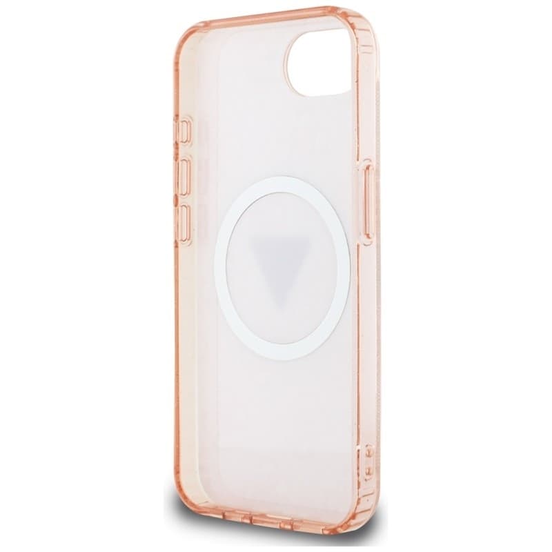 Guess IML Metal Glitter 4G Circle Triangle MagSafe - Case for iPhone 16e (pink) - 7