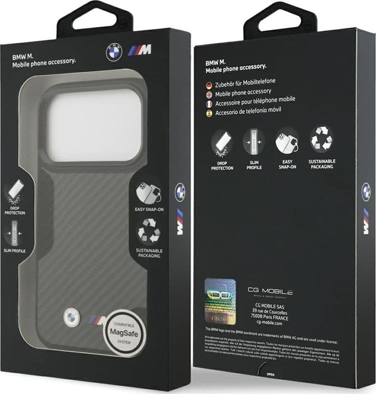 Custodia BMW M Kevlar Matt MagSafe per iPhone 17 Pro (nera) - 8
