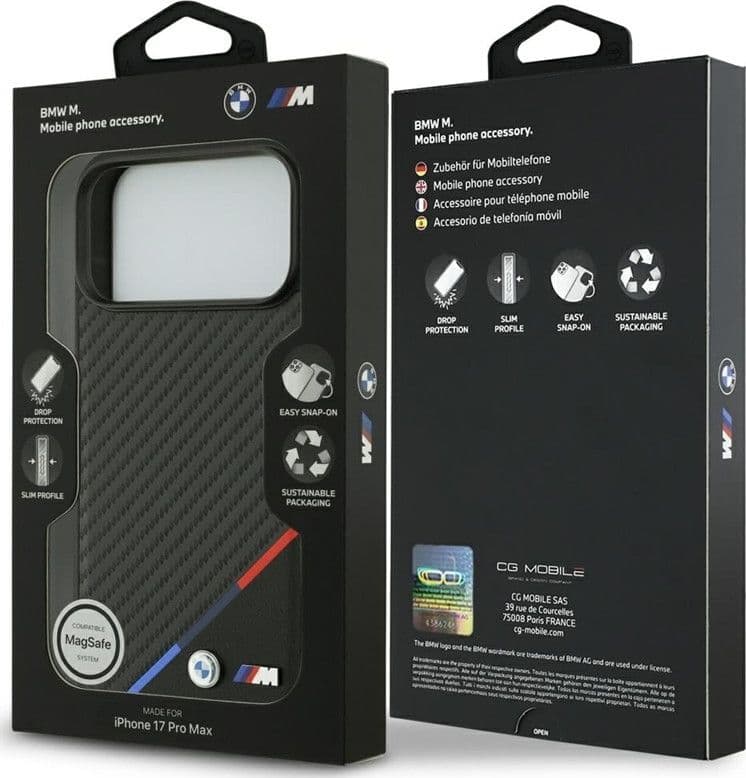 BMW M Carbon Tricolor Line MagSafe - Case iPhone 17 Pro Max (black) - 8