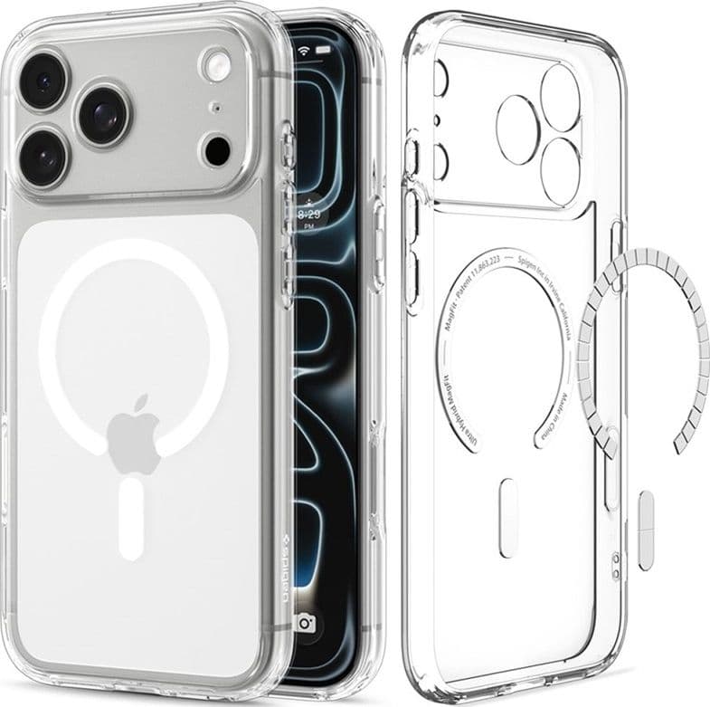 Spigen Ultra Hybrid Mag MagSafe - Custodia per iPhone 18 Pro Max / 17 Pro Max (Trasparente/Bianco) - 2