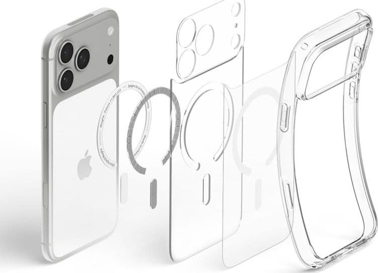 Spigen Ultra Hybrid Mag MagSafe - Custodia per iPhone 18 Pro Max / 17 Pro Max (Trasparente/Bianco) - 6