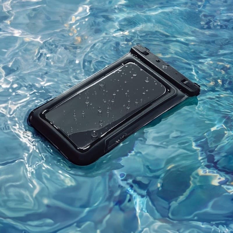 Spigen A611P Universal Waterproof Float Case 2-Pack - Waterproof Case for Smartphones up to 6.9" (Matte Black) - 7