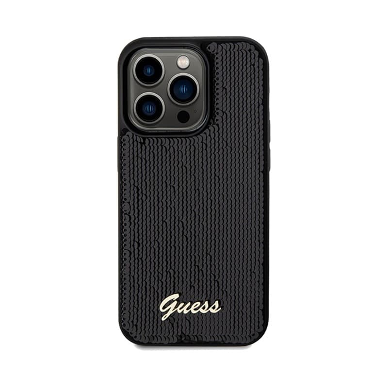 Guess Sequin Script Metal - Case for iPhone 14 Pro (black) - 3