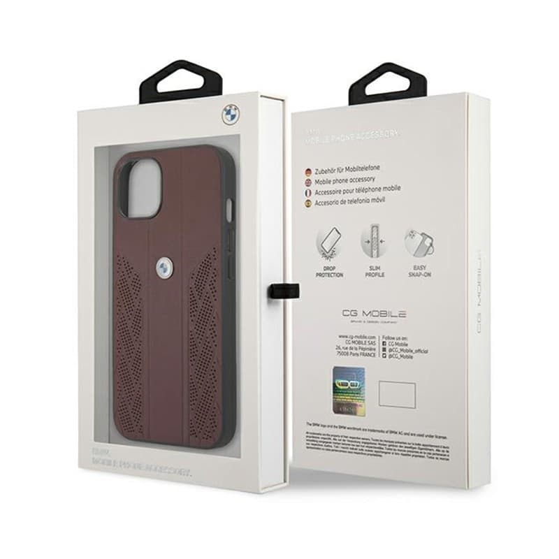 BMW Leather Curve Perforate HC - Case for iPhone 13 (Red) - 7
