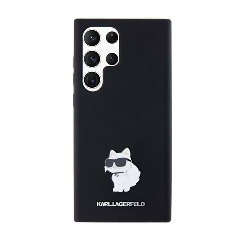 Karl Lagerfeld Silicone Choupette Metal Pin - Case Samsung Galaxy S24 Ultra (czarny) - 3