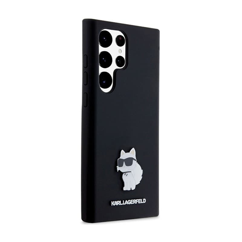 Karl Lagerfeld Silicone Choupette Metal Pin - Case Samsung Galaxy S24 Ultra (czarny) - 4