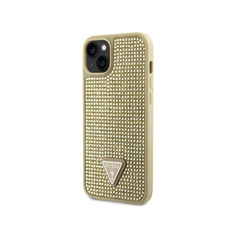 Guess Rhinestone Triangle - Case for iPhone 14 (Gold) - 2