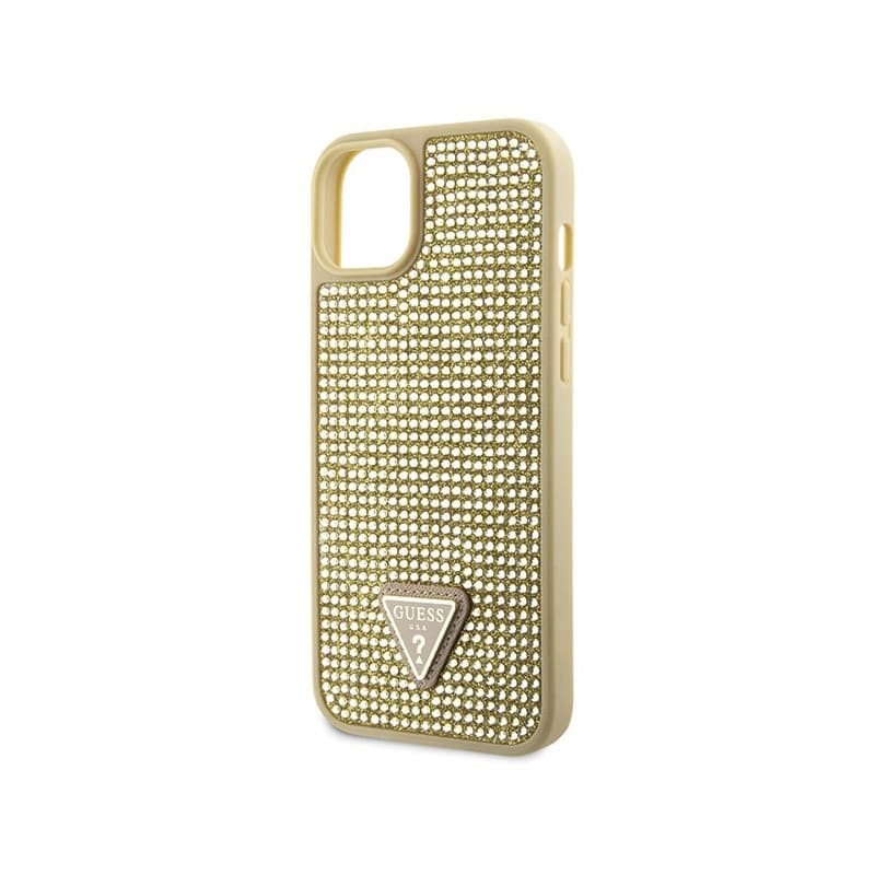 Guess Rhinestone Triangle - Case for iPhone 14 (Gold) - 6