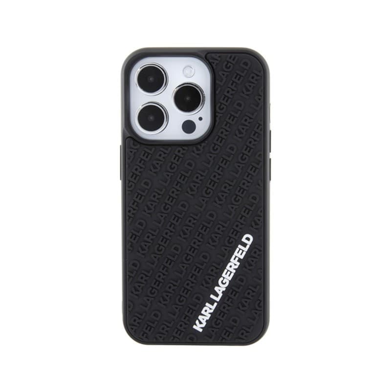 Karl Lagerfeld 3D Rubber Multi Logo - Case for iPhone 15 Pro (black) - 3