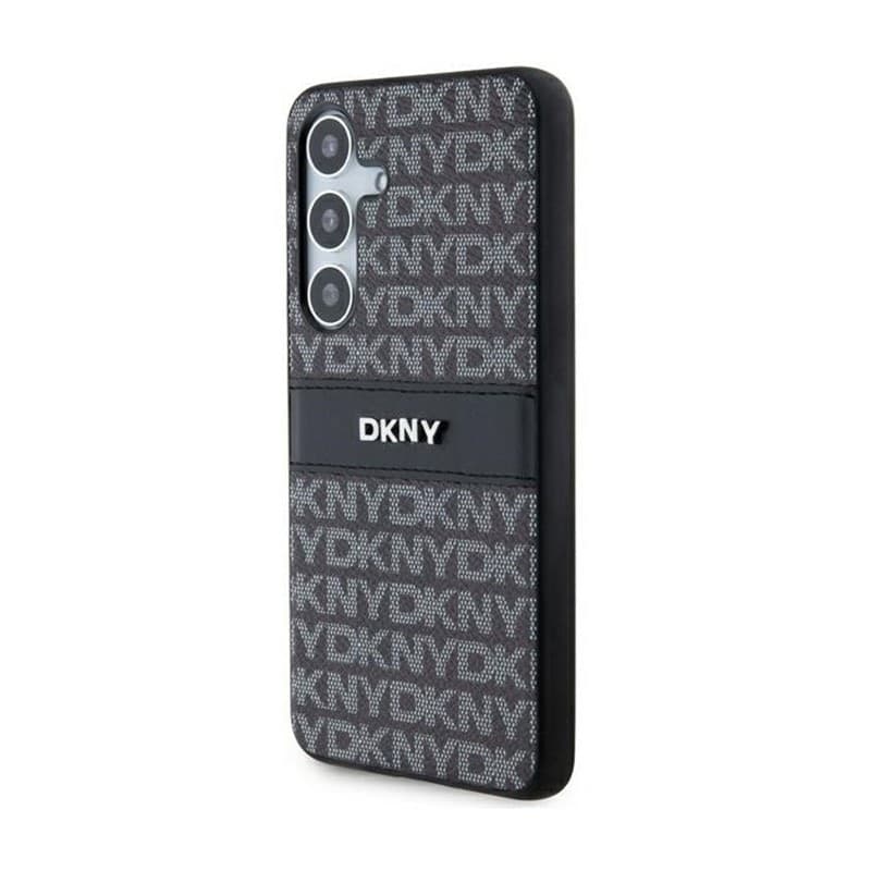 DKNY Leather Mono Stripe & Metal Logo - Samsung Galaxy S24 Case (black) - 2
