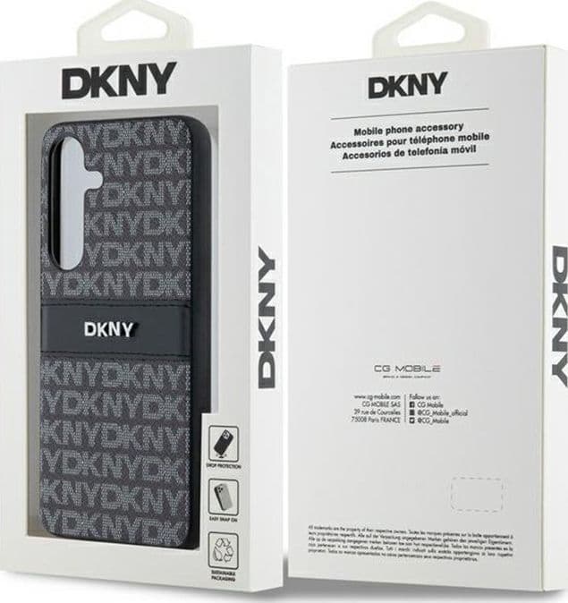 DKNY Leather Mono Stripe & Metal Logo - Samsung Galaxy S24 Case (black) - 8