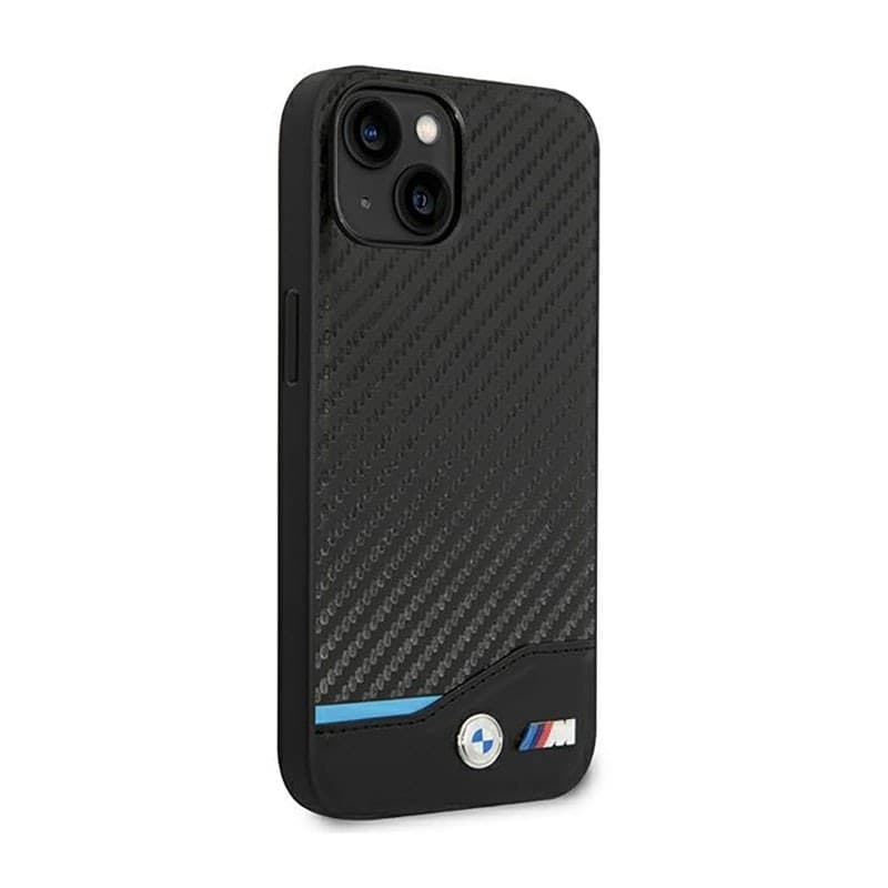 BMW Leather Carbon Blue Line - Case for iPhone 14 (Black) - 4